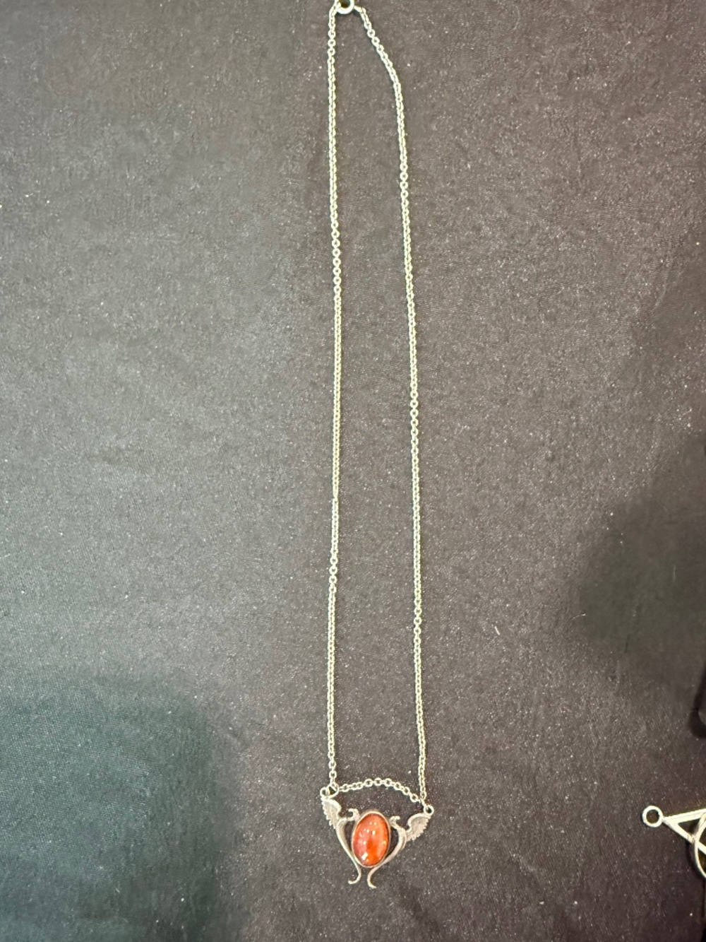 Vintage Sterling chain with Phoenix & Dragon’s Breath gem